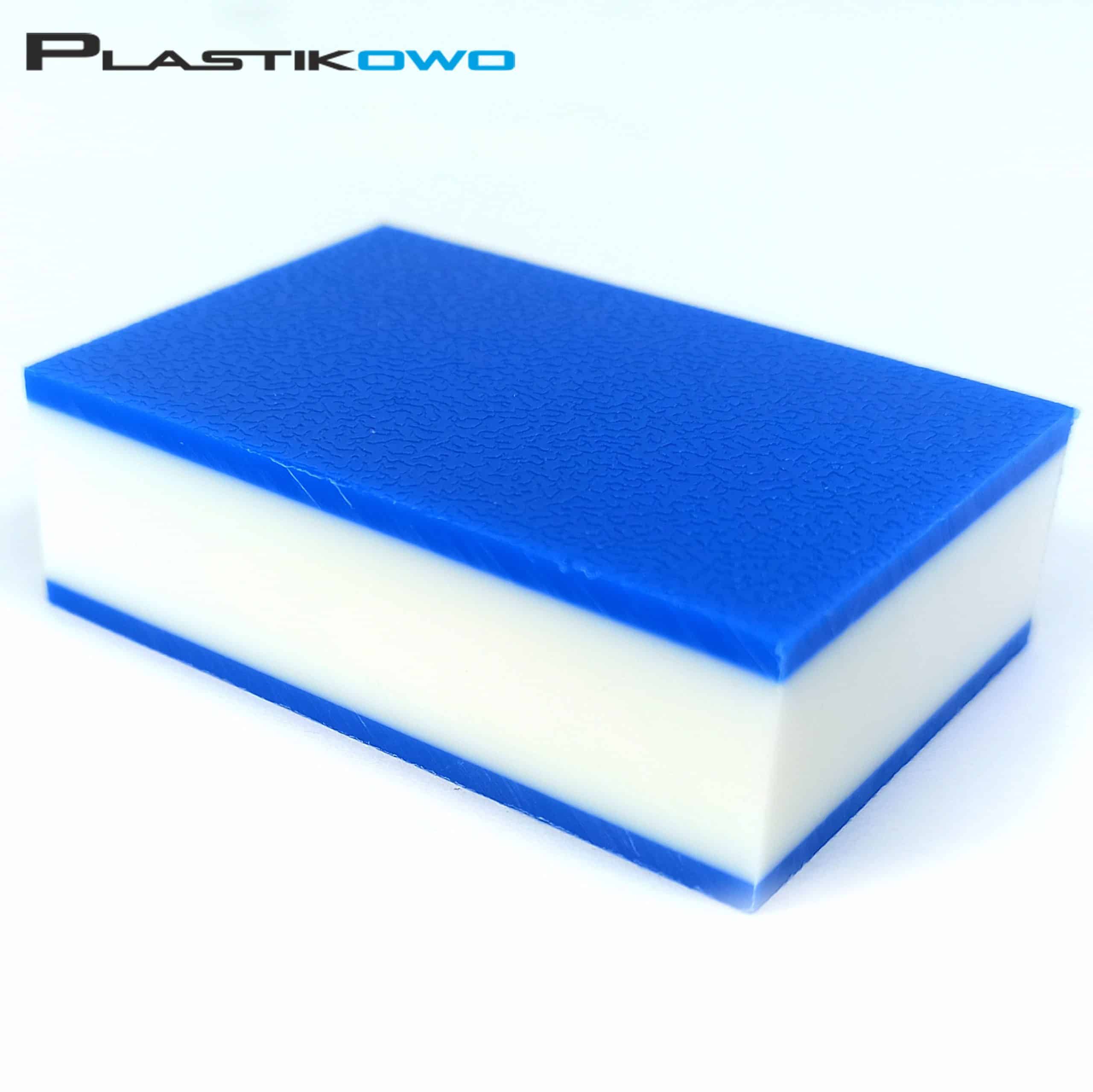 Płyty polietylenowe PE-HD 300 niebieski/biały/niebieski