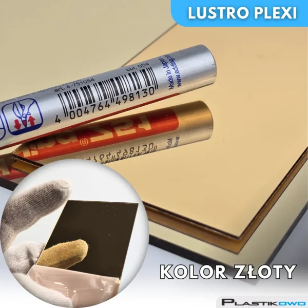 lustro akrylowe złote
